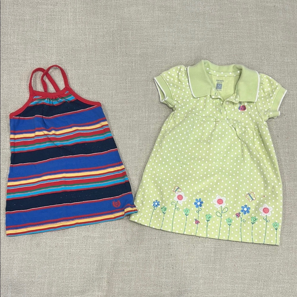 Baby girl 12 months dresses bundle lot Chaps & Carter’s